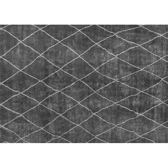 Ahgly Company Indoor Rectangle Abstract Gray Modern Area Rugs, 7' x 9'