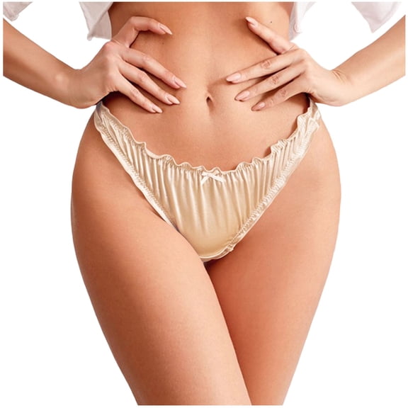 Kvture Cheeky Panties for Women Womens Lace Underwear Seamless Satin Panties Ladies No Show Low Rise Breathable Panty S