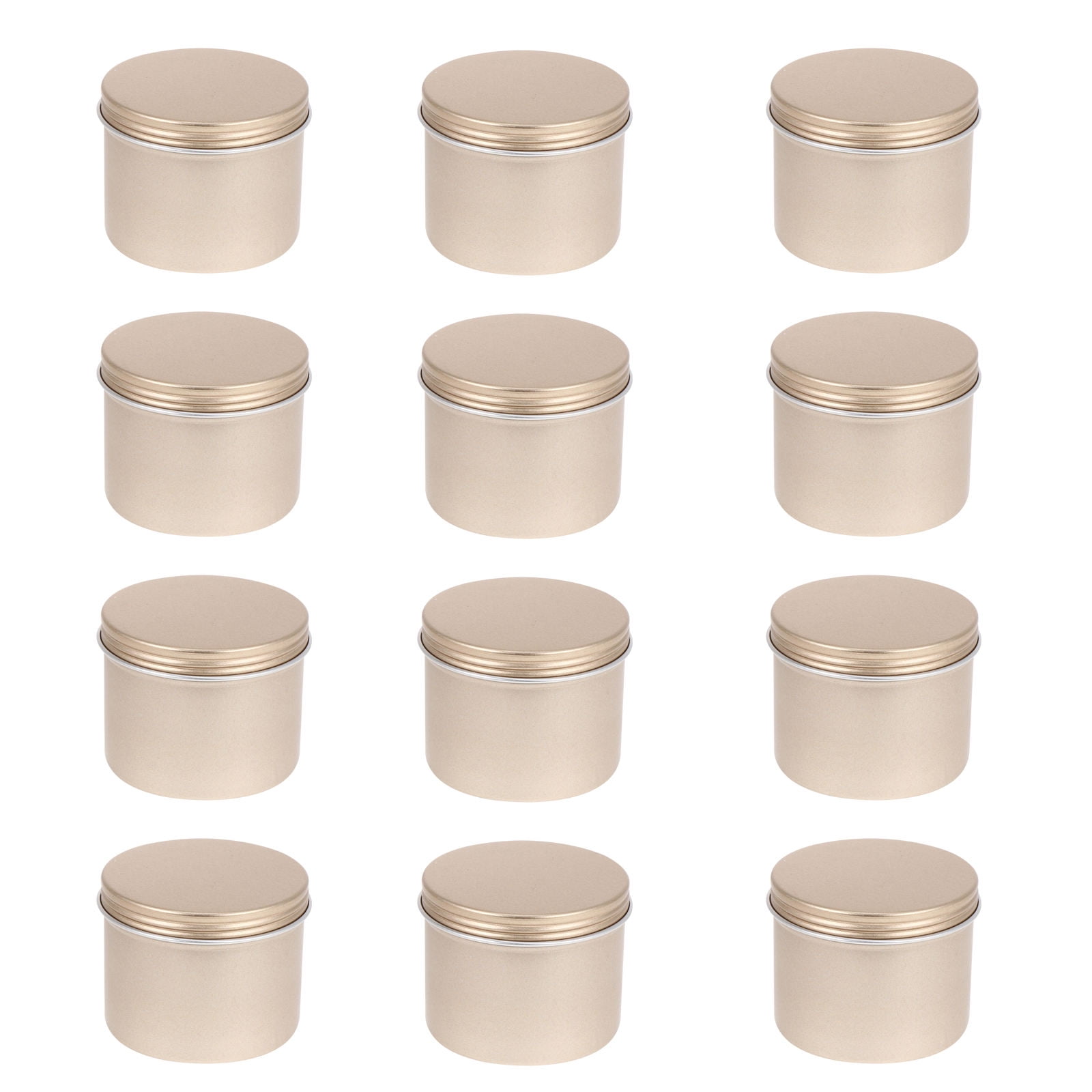 ULTNICE 12Pcs Golden Aluminum Jar Container Refillable Wide Mouth Box for Easy Storage of Cream and Body Care