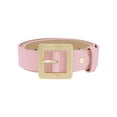 thumbnail image 1 of Cinturones de hebilla cuadrada dorada para mujer INSPIRE CHIC, 1.1" de ancho, banda de cintura de cuero sintético simple y de moda para vestidos y jeans 40.6x1.1" rosa claro, 1 of 5