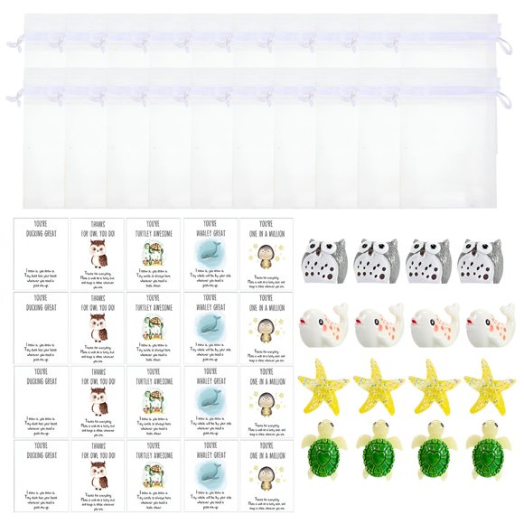 Under 20$ Oimcto Animal Pun Motivational Note Cards,Employee Appreciation for Coworkers Thank You Staff Animal Pun Inspirational Note Cards Funny Resin Turtles Owls