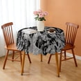 thumbnail image 3 of Round Tablecloth 60 Inch Waterproof Design Polyester flower Stain Wrinkle Free Table Cover, 3 of 5