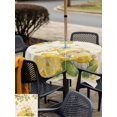 thumbnail image 5 of Outdoor Tablecloth with Umbrella Hole for Patio/Picnic/Party/Camping, Lemon Gnomes Waterproof Table Cloth Square Cover Washable, RusticSummer Tropical Fruits Lemon (54"x 54"), 5 of 8