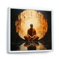 thumbnail image 2 of Designart "Simplicity Orange Buddhism Guru II" Spiritual Floater Framed Wall Art Living Room, 2 of 7