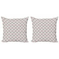 thumbnail image 1 of Flower Throw Pillow Cushion Cover Pack of 2, Hand Drawn Chrysanthemum Blossoming Nature Growth Pattern Feminine Design, Zippered Double-Side Digital Print, 4 Sizes, Pale Green Pale Pink, by Ambesonne, 1 of 2