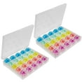 thumbnail image 1 of 2 Boxes 25 Compartments Polypropylene(PP) Plastic Sewing Machine Bobbins with Storage Case for Sewing Machine Rectangle Mixed Color 10.5x12x2.5cm, 1 of 7