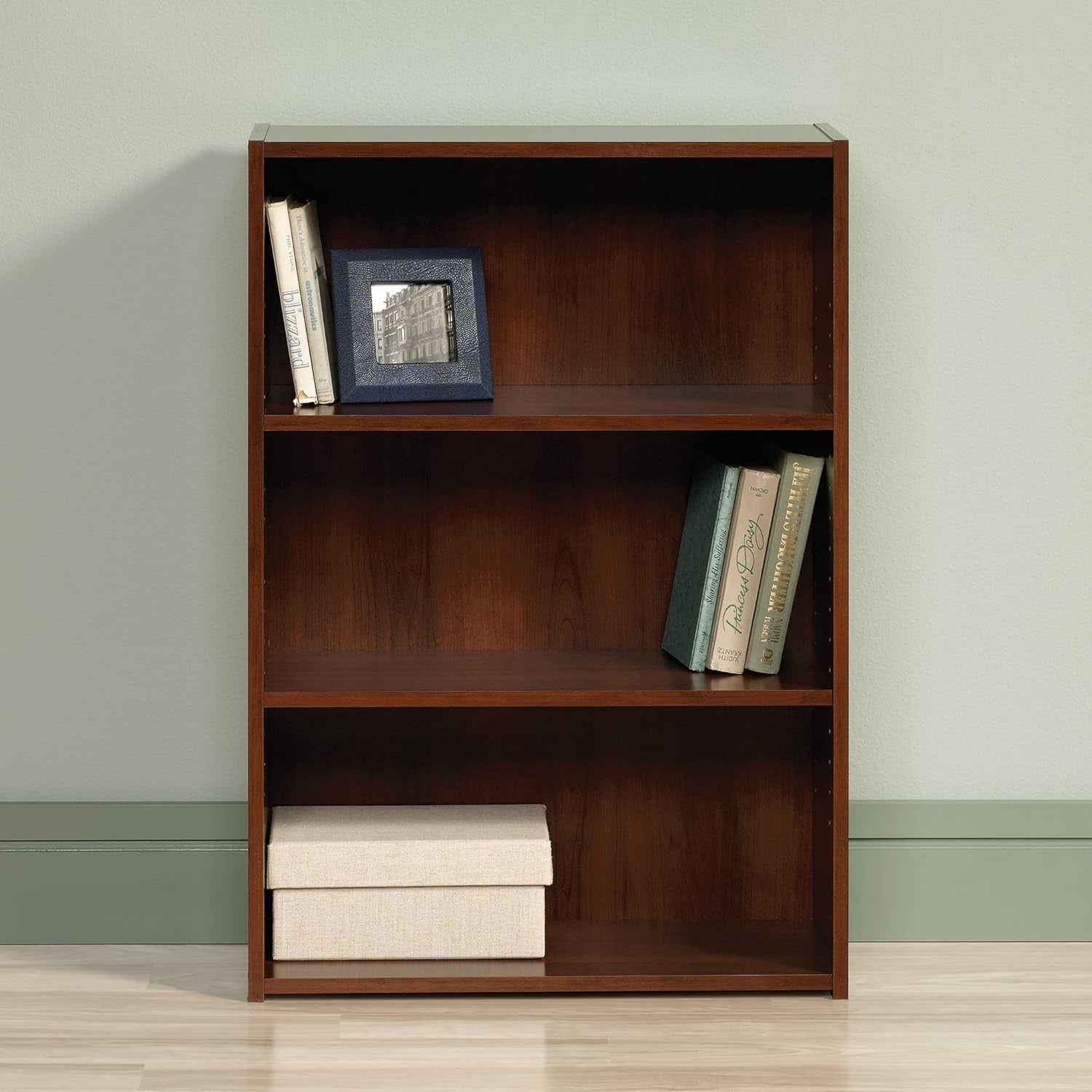 3-Shelf Bookcase, Bookshelf with Adjustable Storage Shelves