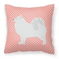 thumbnail image 2 of Carolines Treasures BB3759PW1818 Samoyed Checkerboard Blue Fabric Decorative Pillow, 2 of 5