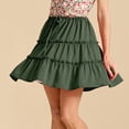 thumbnail image 7 of ZHOGXU Women Skirt Summer Elastic Waist Tie Front Solid Color Ruffle A Line Fashion Comfortable Skirt For Casual Daily Wear,Green,L, 7 of 7