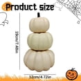 thumbnail image 3 of Artificial White Pumpkin Tower Decor, 3 Tier Stacked Faux Pumpkin Statue, 7.48 Inch Farmhouse Fall Decoration with Realistic Stem, Rustic Table Centerpiece for Home Porch Mantel, 3 of 5