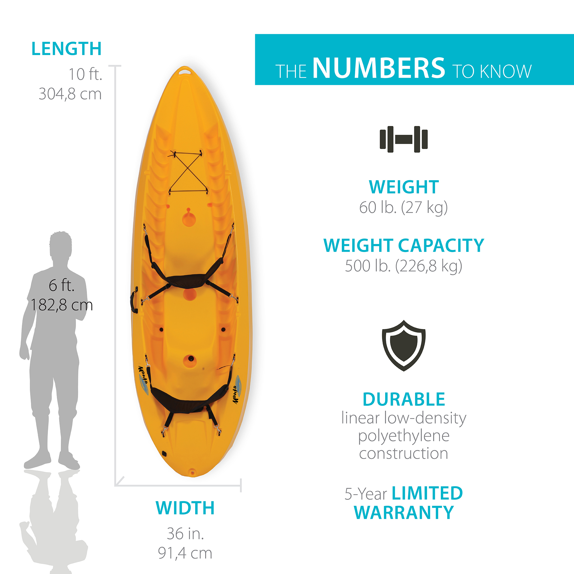 Lifetime Manta 10 ft Tandem Kayak (Paddles Included), 90118 - image 2 of 12
