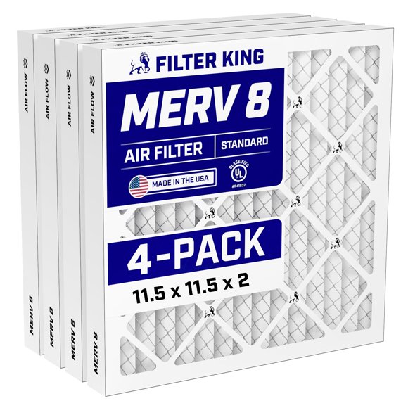 Filtro de aire Filter King MERV 8 29 x 29 x 4 cm, paquete de 4