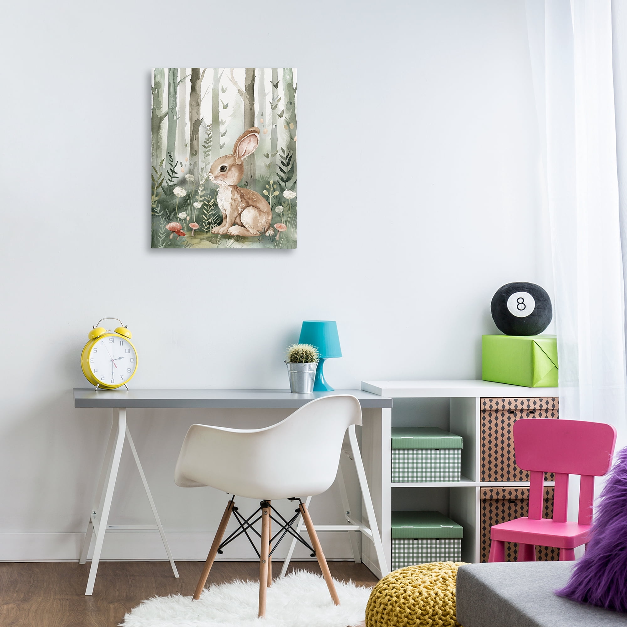 Stupell Industries Soft Woodland Bunny Landscape & Nature Painting Wrapped Canvas Art Print Wall Art, 24 x 30