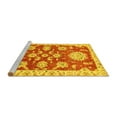 thumbnail image 2 of Ahgly Company Machine Washable Indoor Round Oriental Yellow Traditional Area Rugs, 4' Round, 2 of 4