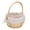 White, variant on Khaki 20x11cm Wicker Picnic Basket with Removable Liner, Rustic Storage Hamper for Outdoor Dining & Home