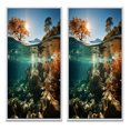 thumbnail image 2 of Designart "Underwater View of the Beach II" Coastal Beach Framed Wall Art Set Of 2 - Teal Beach Frame Gallery Set For Office Decor, 2 of 7