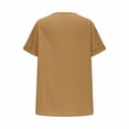 thumbnail image 5 of Olyvenn Stylish Linen Shirts for Women Summer Vintage Plain T Shirt Beach Vacation Boho Tops Trendy Vneck Tees Casual Loose Fit Tshirt Yellow XXL, 5 of 6