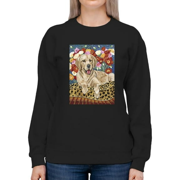 Golden Boy Retriever Sweatshirt Women -Carolee Vitaletti Designs, Female XX-Large