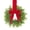 Red row, variant on 1 PC Mini Christmas Kitchen Cabinet Wreath, Faux Norfolk Pine with Red Berries & Red Ribbon Bow, Small Xmas Artificial Wreath Decoration for Festival Home Table Centerpiece Front Door Decor