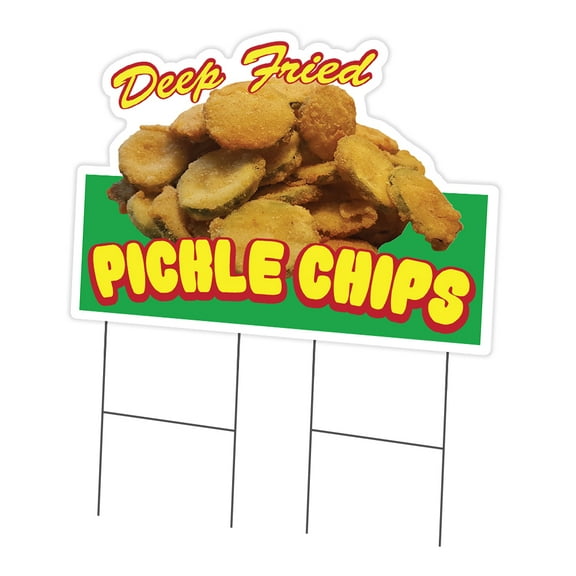 SignMission C-DC-2436-DS-Pickle Chips19 24 x 36 in. Yard Sign & Stake - Pickle Chips