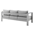 thumbnail image 3 of Modway Shore Sunbrella® Fabric Aluminum Outdoor Patio Sofa in Silver Gray, 3 of 6