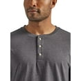 thumbnail image 3 of Wrangler Authentics Men's Short Sleeve Henley Tee, Charcoal Heather, X-Large, 3 of 4