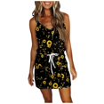 thumbnail image 2 of Vestido sin mangas con tirantes de jersey con estampado sexy a la moda para mujer Pompotops  qyievc1300, 2 of 4