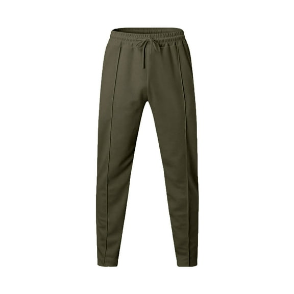 ZQUUVOU Mens Jogger Pants Casual Solid Color Drawstring Elastic with Pockets Sports Pant Olive Green