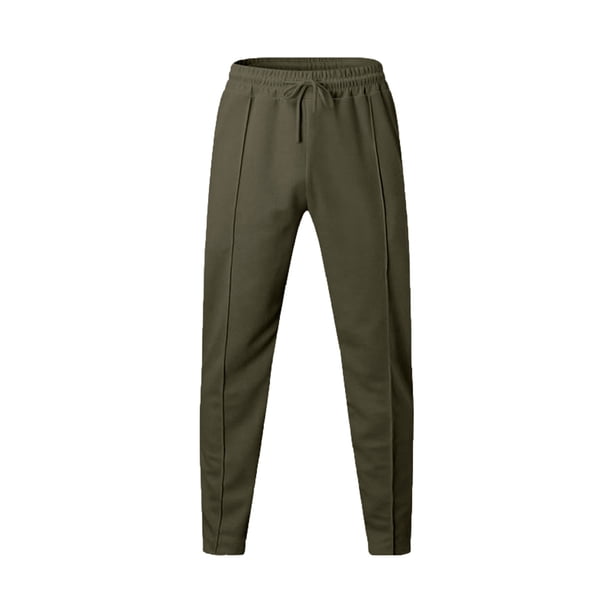 Amzcrzy Pantalones Hombre Clásicos Suaves Color Liso Trabajo Informales Ligeros Pierna Recta Cintura Elástica Holgados Cómodos Con Bolsillos Tallas M-3XL Verde