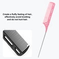 thumbnail image 4 of 1PC Professional 8.9 Inch Tail Comb Rattail Comb Stainless Steel Pintail Static And Heat Resistant Teasing Comb Lightweight Tail Comb For All Hair Types, 4 of 7
