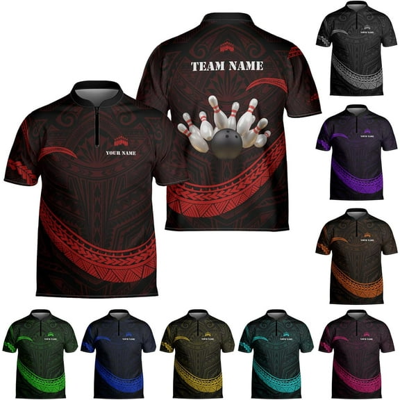 Personalized Name Bowling Baseball Jersey, Bowling Shirts for Men, Bowling Jerseys for Team, Bowling Shirts (Red, S)