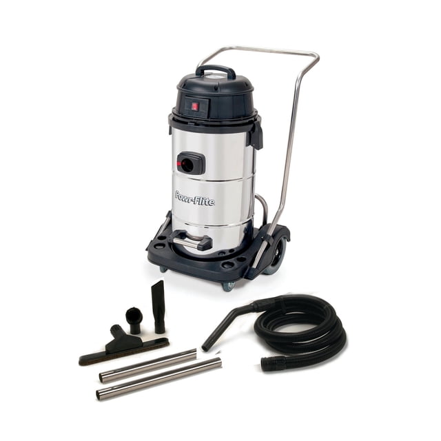 Powr-Flite PF53 Aspirateur Eau et Poussière avec Réservoir en Acier Inoxydable et Trousse d'Outils, Capacité de 15 gal