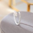 thumbnail image 2 of Anillo de plata liso con cuentas redondas de plata S925, anillo abierto Ajustable con temperamento de perlas a la moda para mujer, 2 of 4