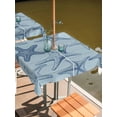 thumbnail image 2 of Outdoor Tablecloths with Umbrella Hole & Zipper, Navy Blue Starfish 60x60 Inch Square Tablecloths, Coastal Ocean Summer Sea Nautical Waterproof Table Cloth, Patio/Pool/Picnic Table Covers, 2 of 8