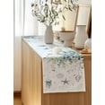 thumbnail image 5 of Table Runner 72 Inches Long for Kitchen Dining, Teal Eucalyptus Coastal Dresser Scarf Farmhouse, Dining Table Decorations for Wedding/Parties, Beach Starfish Shells 13 x 72 In, 5 of 9