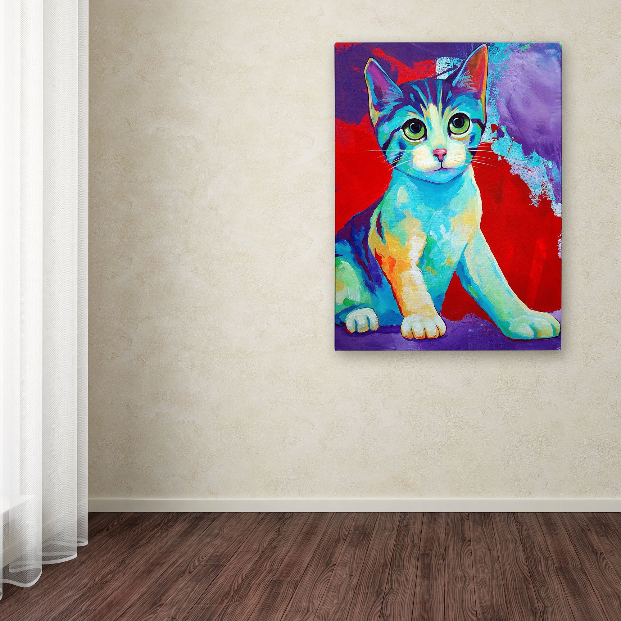 Trademark Fine Art 'Colorful Kitten Finningan' Canvas Art by Corina St. Martin