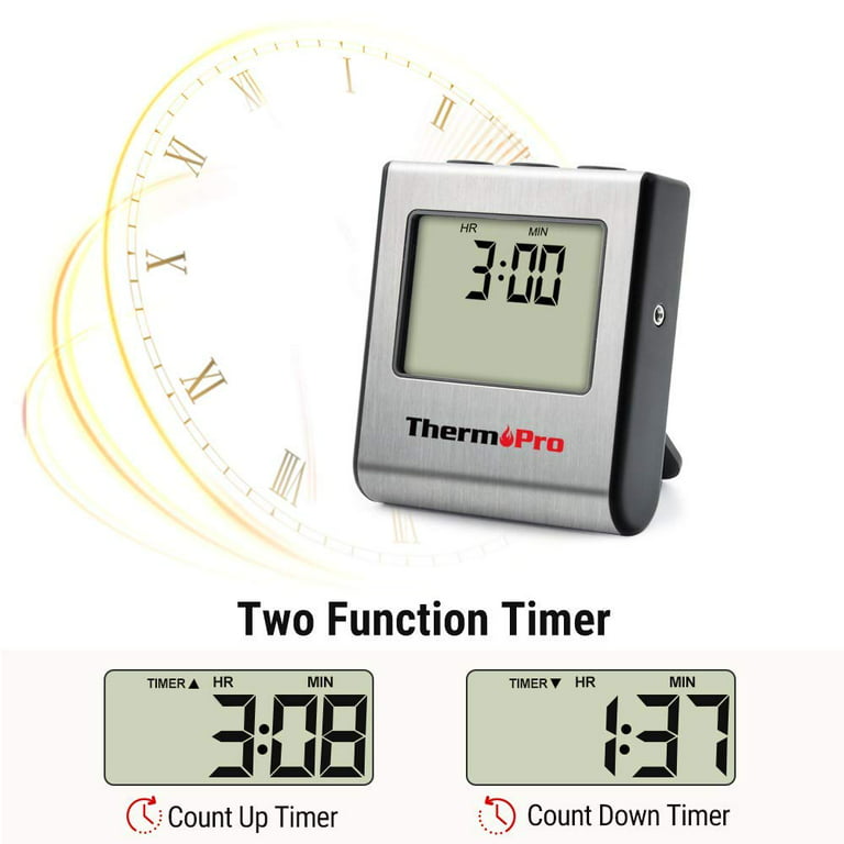 ThermoPro TP-16 Large LCD Digital Cooking Food Meat Thermometer for Smoker  Oven Kitchen BBQ Grill Clock Timer with Stainless Steel Temperature Probe -  Cooking with Fred