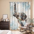 thumbnail image 3 of Sea Turtle Coastal Kitchen Curtains 96 Inch Length, Nautical Summer Beach Starfish Grommet Top Bedroom Living Room Curtains, Light Filtering Cafe Curtain Drapes 2 Panels Set 104''x96'', 3 of 9