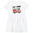 thumbnail image 3 of Inktastic I'm 4 Fire Truck 4th Birthday Girls Toddler Dress, 3 of 5