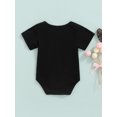 thumbnail image 4 of Franhais Toddler Boys Girls Cotton Romper Short Sleeve O Neck Letter/Bear Head Print Playsuit, 4 of 8