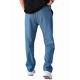 thumbnail image 3 of Men's Drawstring Waist Seamed Straight Leg Casual Pants Denim Blue XXL, 3 of 10
