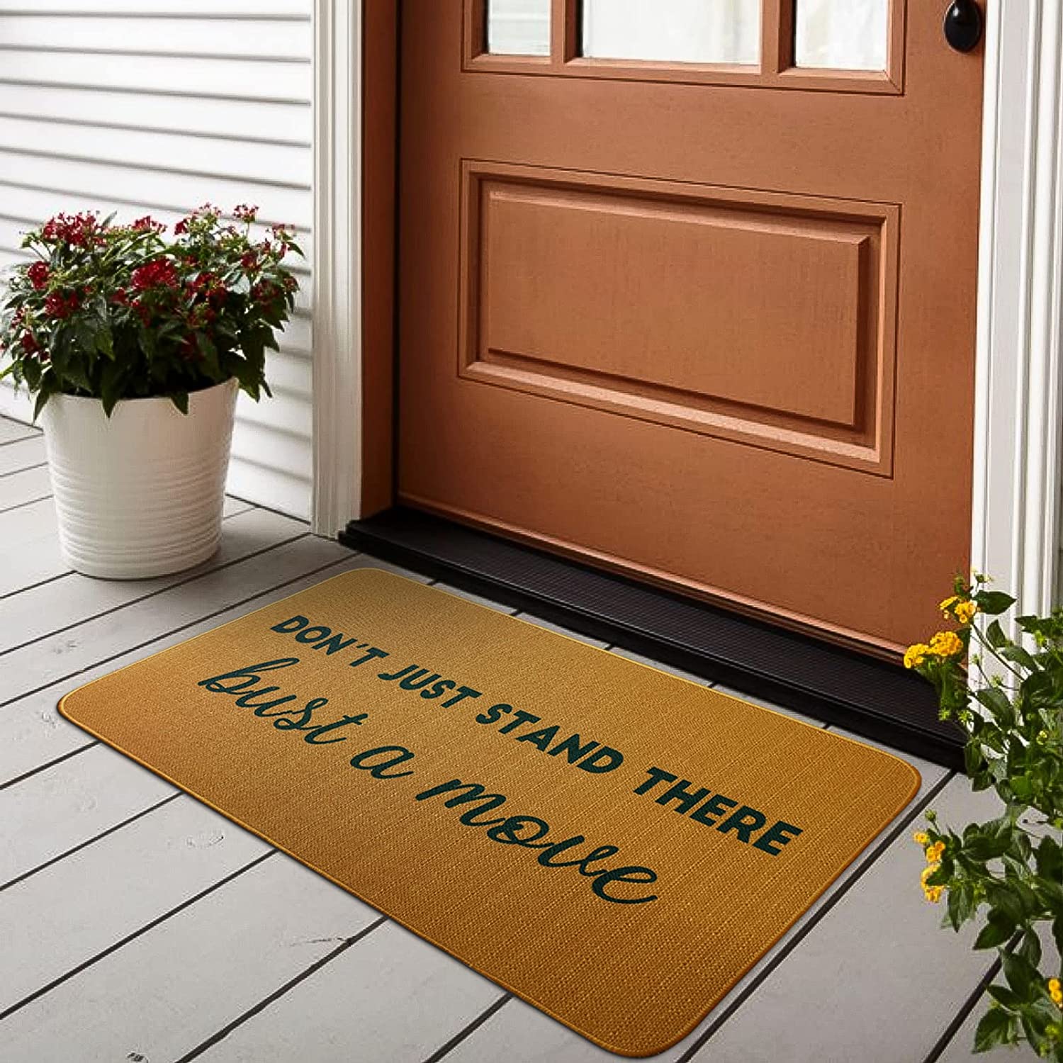 JIEREYAN Funny Doormat, Door Mat Outdoor Entrance Funny Welcome