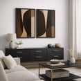 thumbnail image 3 of Framed Canvas Print Geometric Abstract Wall Art Set of 2 Mid-Century Modern Decorative for Living Room Bedroom - 24"x36"x2 BLACK, 3 of 8