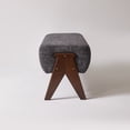 thumbnail image 6 of Leumius Chenille Bench,Modern Upholstered with Ergonomic Padded and Solid Wood Legs,Ottoman Bench for Foyer Bedroom Living Space,Entry,Gray, 6 of 9