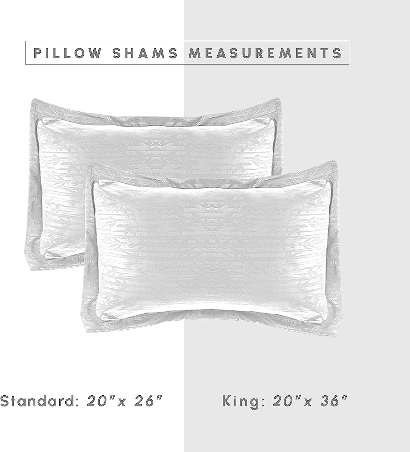 Mocassi Cozy & Soft 8-Piece Bedding Set - Includes Comforter, Smart Sheet Set, Bed Skirt, Matching Pillowcases and Shams, Bamboo Design, Full/Queen, White Comforter Set