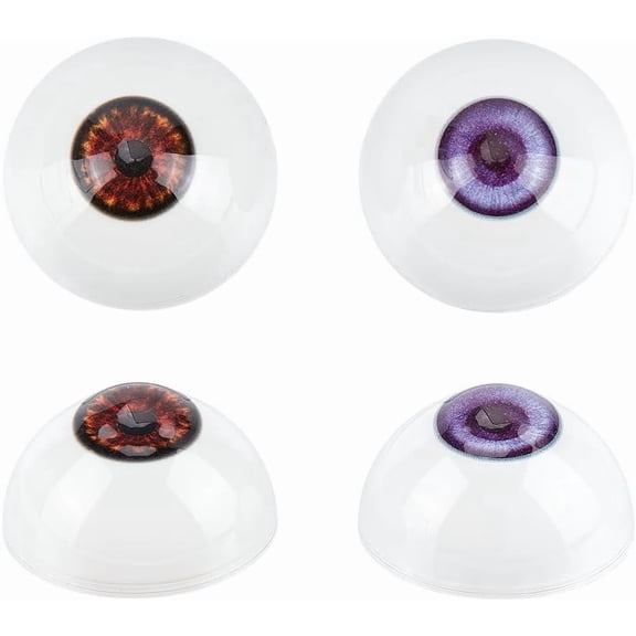PH 2 Paris Realistic Eyes Big Eyeballs 32mm Human Eye Half Round Eyeball Large Plastic Eyeballs Hollow Eyeballs Artificial Eye for DIY Craft Stuffed Animal Party Decor Colorful