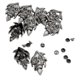 thumbnail image 2 of 10 Sets Color Negro Cráneo Remaches Rápidos Picos Y Tachuelas Puntas Metálicas Nailhead Para Bricolaje Artesanía En Cuero - Decorar Su Bolso, Cinturón Baoblaze Remaches de calavera de plata, 2 of 7