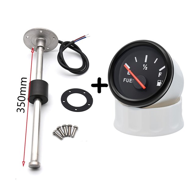 52MM Fuel Level Gauge With Fuel Level Sensor 100MM 125MM 150MM 200MM 250MM 400MM 0-190ohm Oil Liquid Tank Fuel Level Indicator ,Easy Setup