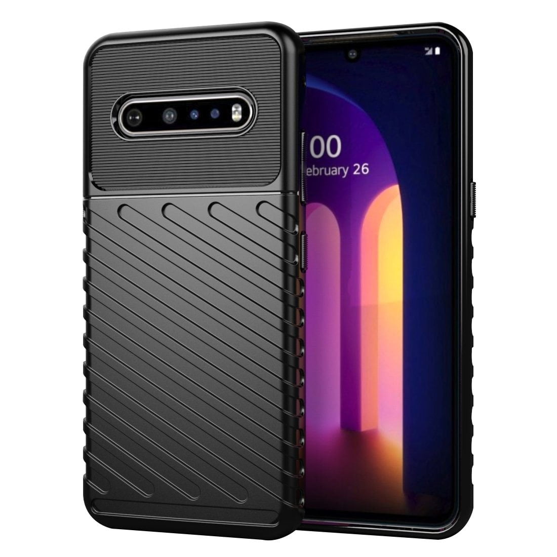 AMZER Rugged Armor Case for LG V60, Slim Heaavy Duty ShockProof TPU