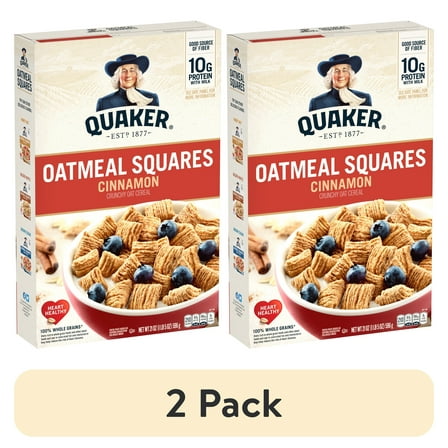 Quaker Oatmeal Squares Cinnamon Crunchy Oat Cereal, 21 oz